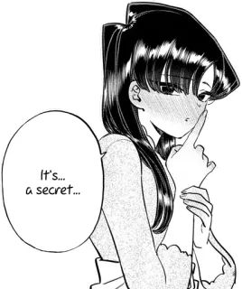 🤫 f854b877 It's... a secret... secret, chut, animé, manga, fille, chuchoter telegram sticker