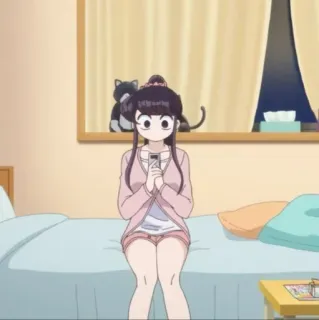 🦋 125fe728 Komi Shouko Komi Can't Communicate อนิเมะ, Komi Can't Communicate, น่ารัก, ผู้หญิง, แมว, คาวาอิ telegram sticker