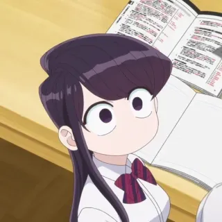 ☁️ 12e79084 Komi Komi Can't Communicate อนิเมะ, มังงะ, น่ารัก, นักเรียนหญิง, สาวน้อยจอมเก้อ เขิน telegram sticker