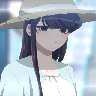 ☁️ 49cd7259 Komi Shouko Komi Can't Communicate อนิเมะ, ผู้หญิง, หมวก, ฤดูร้อน, โคมิซังฯ, โคมิ โชโกะ telegram sticker