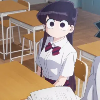 ☁️ 6f7d4e24 Komi Shouko Komi Can't Communicate อนิเมะ, ผู้หญิง, ชุดนักเรียน, Komi Can't Communicate, โคมิ โชโกะ, น่ารัก, คาวาอิ telegram sticker
