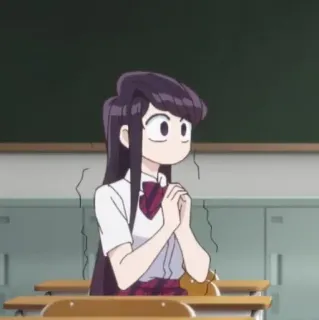 ☁️ 73a4347a Komi Shouko Komi Can't Communicate อนิเมะ, โคมิซังเป็นโรคสื่อสารไม่เก่งค่ะ, โคมิ โชโกะ, โรงเรียน, ห้องเรียน telegram sticker