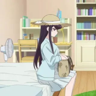 🦋 75cc09b8 Komi Shouko Komi Can't Communicate อนิเมะ, โคมิซังไม่สามารถสื่อสารได้, โคมิ โชโกะ, น่ารัก, ผู้หญิง, หมวก telegram sticker