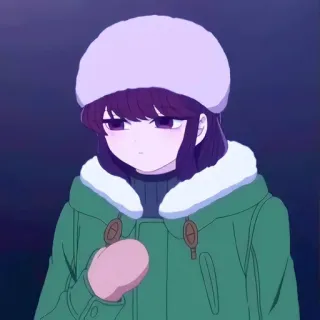 🙂 18e5b457 Komi Shouko Komi Can't Communicate Аниме, Девушка, Зима, Снег, Милая, Komi Can't Communicate telegram sticker