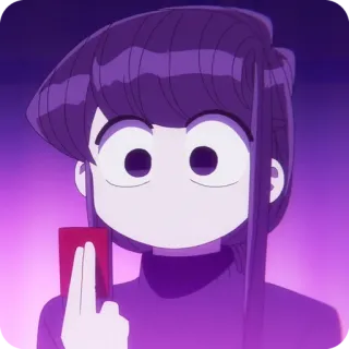 🙂 6fdafc6f Komi Komi Can't Communicate Аниме, Коми, Средний палец, Оскорбительный жест telegram sticker
