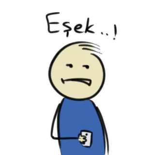 😒 057ebc61 Eşek..! cartoon, stick figure, expression, insult, Turkish whatsapp sticker