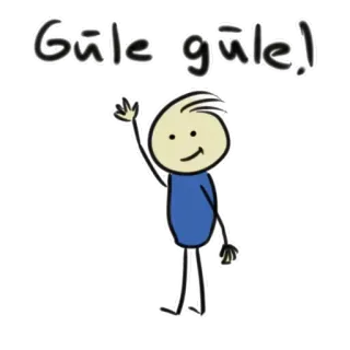 👋 0dcd2573 Güle güle! goodbye, farewell, stick figure, waving, cartoon whatsapp sticker