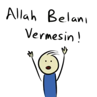 🙌 1bcfd47b Allah Belanı Vermesin! Turkish, curse, stick figure whatsapp sticker