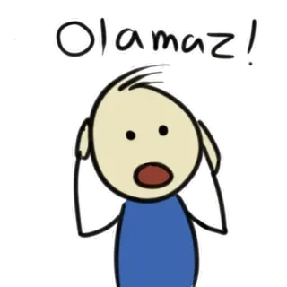 😱 3a4936c1 Olamaz! exclamation, shocked, cartoon, surprised whatsapp sticker