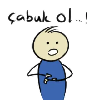 ⏰ 5922af0e çabuk ol...! stick figure, hurry, hurry up, hurry, urgent whatsapp sticker