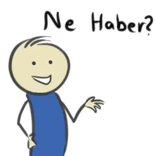 🤔 63720ec0 Ne Haber? cartoon, stick figure, greeting, turkish, casual, chat whatsapp sticker