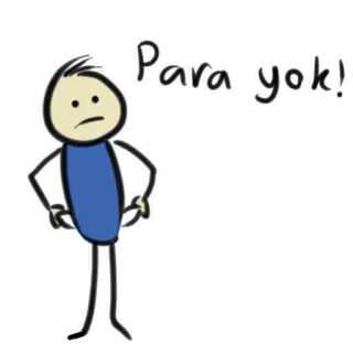 💰 6e44f668 Para yok! no money, broke, poverty, financial, economic, stick figure whatsapp sticker