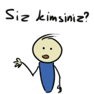 🤔 83bbf23d Siz kimsiniz? question, stick figure, cartoon, curious, asking whatsapp sticker