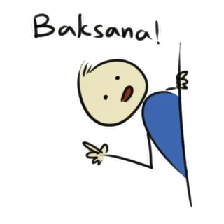 ☝️ 8d548dc5 Baksana! cartoon, stick figure, pointing, expression, animation whatsapp sticker