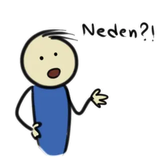 🧐 a975a3ab Neden?! question, why, stick figure, expression, cartoon whatsapp sticker