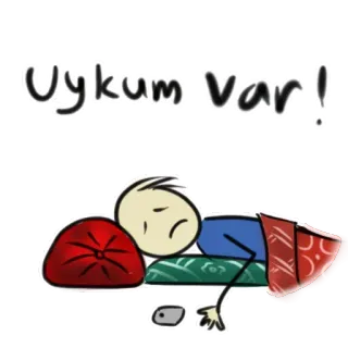 😴 cbe58ae2 Uykum var! sleepy, tired, cartoon, resting, sleep, tiredness whatsapp sticker