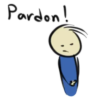 😭 cc611705 Pardon! apology, excuse me, sorry, cartoon, stick figure whatsapp sticker