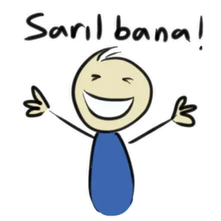🤗 d94cdc37 Sarıl bana! stick figure, hug, happy, cartoon, embrace, greeting whatsapp sticker