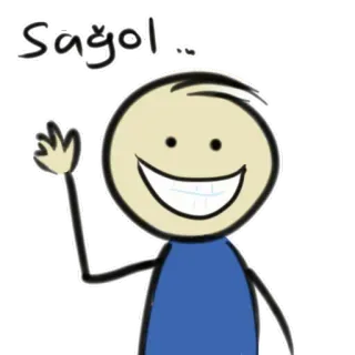 🙏 e25ea5d6 sağol... cartoon, waving, thank you, greeting whatsapp sticker