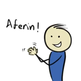 👏 f302e2df Aferin! congratulations, praise, cartoon, stick figure, applause, celebration whatsapp sticker