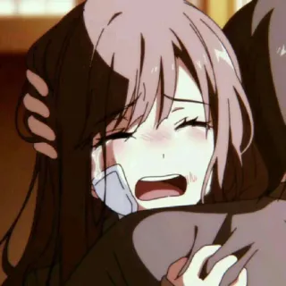 💈 df8eff6e anime, piangere, triste, abbraccio, conforto, emotivo whatsapp sticker