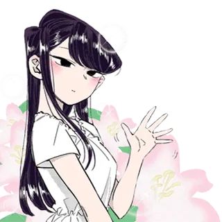 🌸 251fba73 Komi Shouko Komi Can't Communicate anime, manga, Komi Can't Communicate, Komi Shouko, carino, kawaii, che saluta telegram sticker