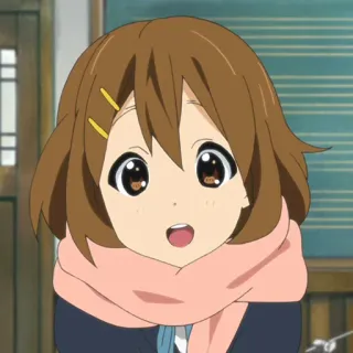😃 8adad57b Yui Hirasawa K-On! Anime, K-On!, Yui Hirasawa, personaje, linda, chica telegram sticker
