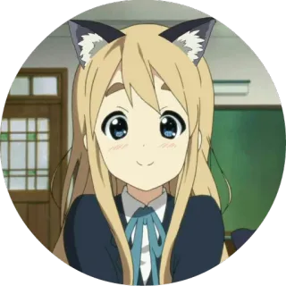 ☺️ 214b71cf anime, mugi, cat ears, cute, cartoon, girl telegram sticker