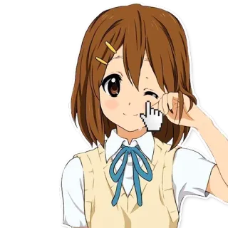 😢 45fd38dc Yui Hirasawa K-On! anime, character, yui hirasawa, k-on, kawaii, cute, girl telegram sticker