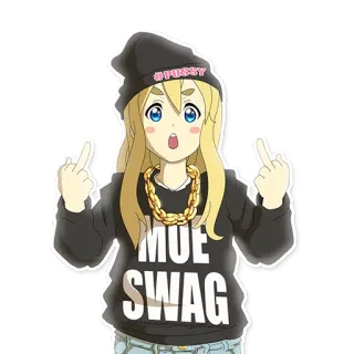 🖕 58c9f414 #Pussy MOE SWAG anime, girl, middle finger, offensive, swag, pussy telegram sticker