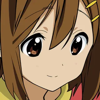 🙂 8e22105e Yui Hirasawa K-On! anime, girl, cute, kawaii, k-on, yui hirasawa telegram sticker