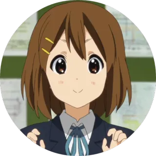 😇 aca2c806 Yui Hirasawa K-On! anime, cute, girl, cartoon, k-on, yui hirasawa, guitar telegram sticker