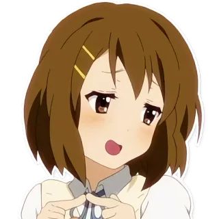 😊 df3c209b Yui Hirasawa K-On! anime, k-on, yui hirasawa, cute, girl, embarrassed telegram sticker