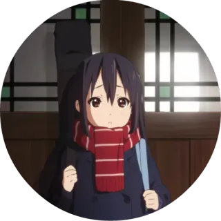 😔 ede5e612 Azusa Nakano K-On! anime, manga, cute, cartoon, kawaii, schoolgirl, guitar, music telegram sticker