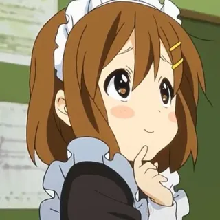 🤔 f238cffb Yui Hirasawa K-On! anime, kawaii, cute, maid, yui hirasawa, k-on, manga telegram sticker