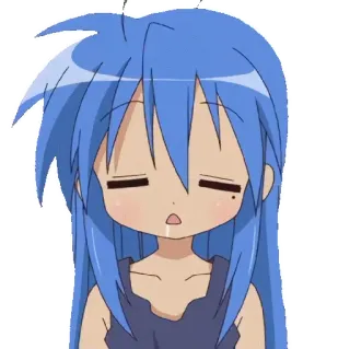😴 02d28c96 Konata Izumi Lucky Star аниме, девочка, сонная, милая whatsapp sticker