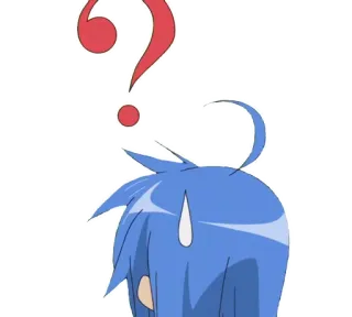 ⁉️ 03cd9688 Аниме, Вопросительный знак, В замешательстве, Синие волосы whatsapp sticker