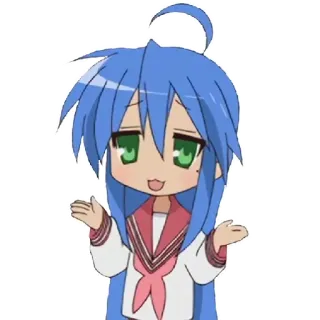 💁 0766e0be Konata Izumi Lucky Star Аниме, Девушка, Lucky Star, Чиби, Каваий whatsapp sticker