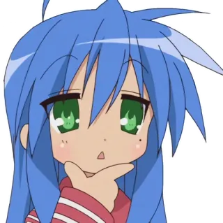 🤔 24b213bf Konata Izumi Lucky Star Аниме, Милый, Девушка, Думает, Каваий whatsapp sticker