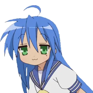 😀 36e4ef23 Konata Izumi Lucky Star аниме, девушка, голубые волосы, Lucky Star, Коната whatsapp sticker