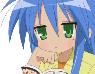 📖 45a4c56a Konata Izumi Lucky Star Аниме, Манга, Чтение, Девушка, Коната whatsapp sticker