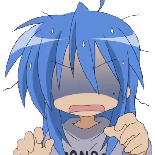 😨 734b7523 Konata Izumi Lucky Star Аниме, Манга, Lucky Star, Коната, Изуми, смущённый/ая whatsapp sticker