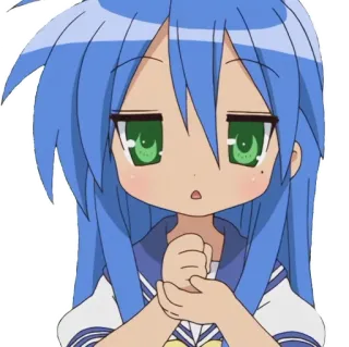 💡 83984607 аниме, мило, девушка, голубые волосы whatsapp sticker