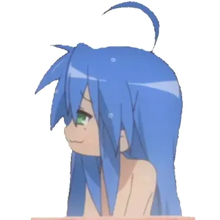 😏 90040a39 Konata Izumi Lucky Star аниме, девушка, голубые волосы, Коната, милая whatsapp sticker