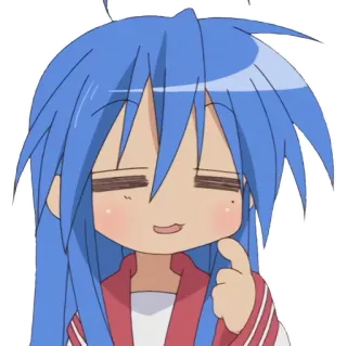 😅 fba6b2c0 Konata Izumi Lucky Star Аниме, Манга, Девушка, Мило, Думает whatsapp sticker