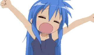 🌅 fe0f0aaf Konata Izumi Lucky Star Аниме, Зевок, Ленивый, Милый, Девушка whatsapp sticker