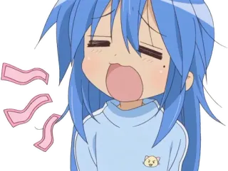 😴 1300afff Animé, Fille, Dessin animé, Bâillement, Fatigué, Mignon whatsapp sticker