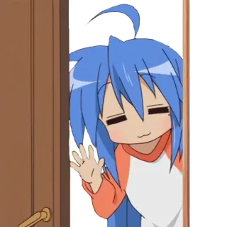 👋 eabcfcfd Konata Izumi Lucky Star Anime, Dessin animé, Fille, Konata, Lucky Star, Vague whatsapp sticker