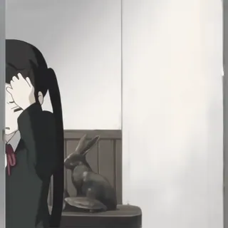 🥠 b44719dd Anime, Chica, Conejo, Triste, Dibujos animados telegram sticker