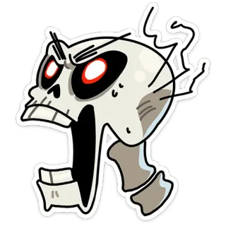 💀 8c54933b หัวกะโหลก, โครงกระดูก, การ์ตูน, น่าขนลุก, โกรธ, สัตว์ประหลาด telegram sticker